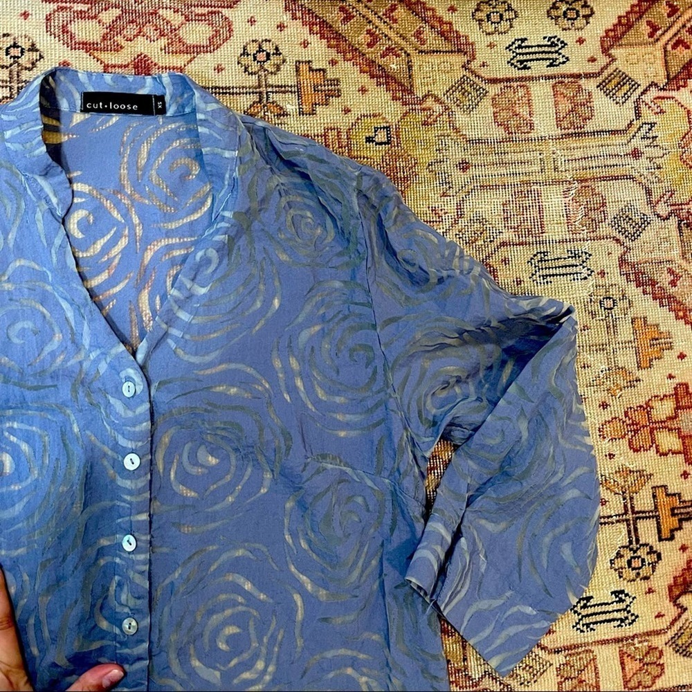 Cut loose button up shirt